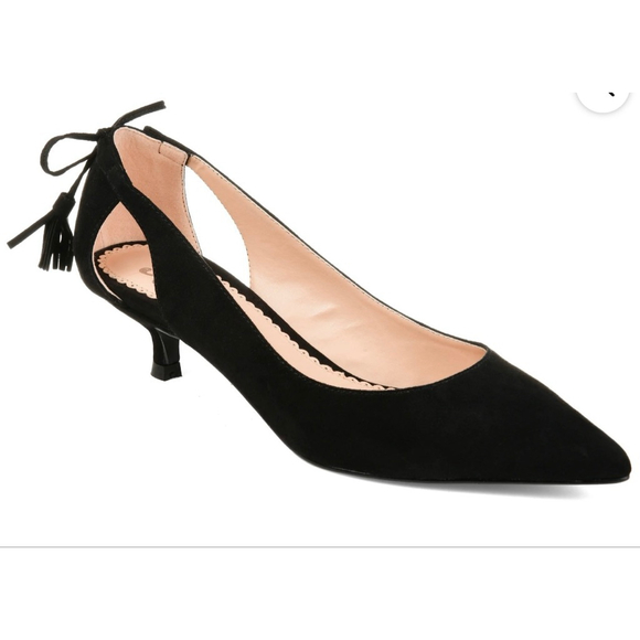 NEW Journee Vegan Suede Bindi Pointed Toe Kitten Heel Pumps 8.5 $93 - Picture 1 of 10